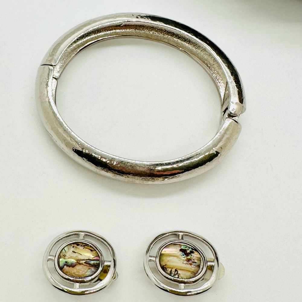 Vintage Bracelet & Abalone Earrings